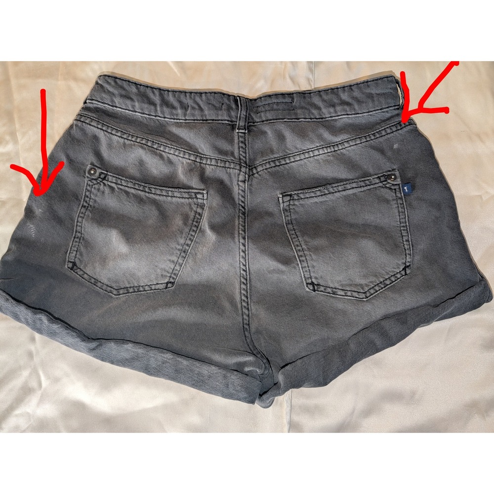 Pilcro and the Letterpress High Rise Cuffed Denim Shorts Black Size 29 - Picture 6 of 9